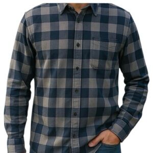 Columbia Men’s L Plaid Flannel Shirt Blue Gray Cotton Long Sleeve‎ Outdoor Fall